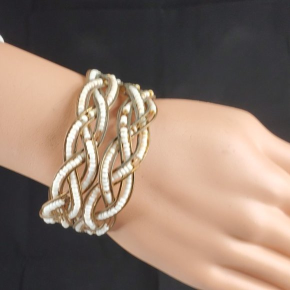 Hand Crafted Jewelry - African (Kenyan) Metallic and Glass Bead Bracelet